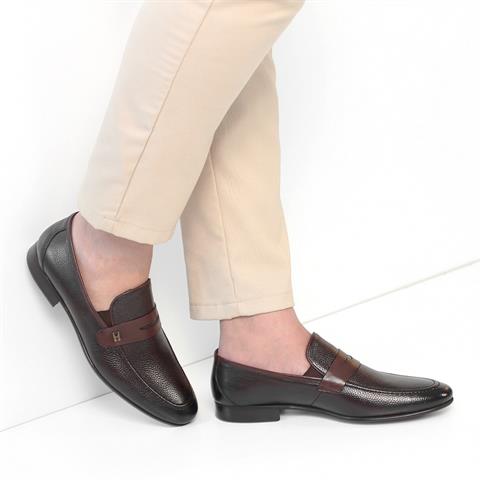 Erkek Kahverengi Deri Loafer