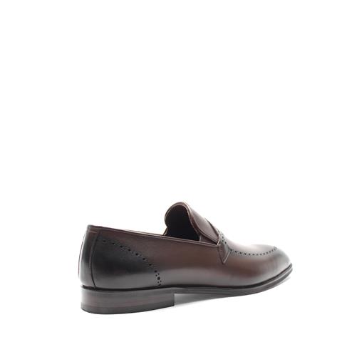 Erkek Kahverengi Deri Loafer