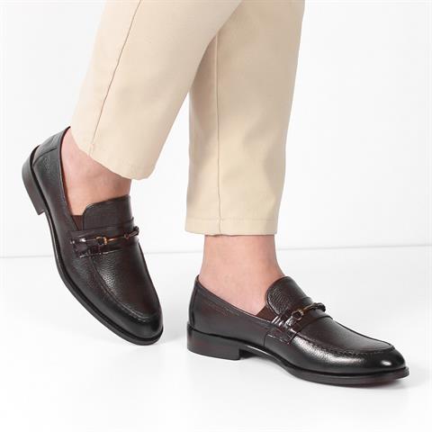 Erkek Kahverengi Deri Loafer