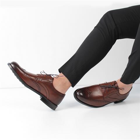 Erkek Kahverengi Bağcıklı Deri Klasik Ayakkabı