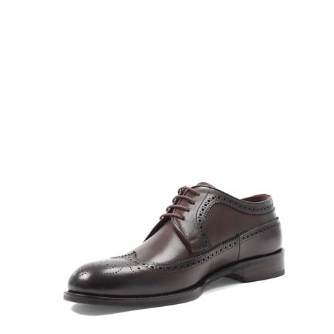 Erkek Kahverengi Bağcıklı Deri Klasik Ayakkabı