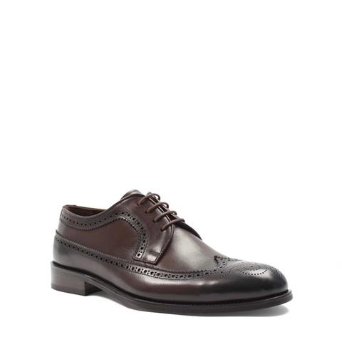 Erkek Kahverengi Bağcıklı Deri Klasik Ayakkabı