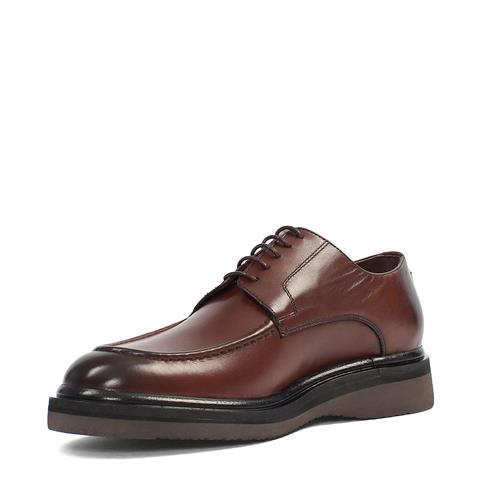 Erkek Kahverengi Bağcıklı Deri Ayakkabı