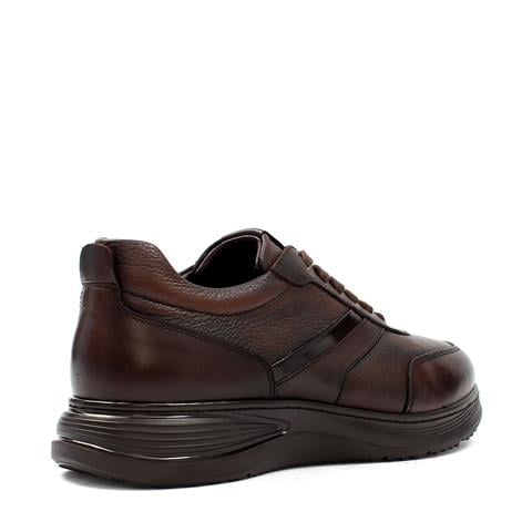 Erkek Kahverengi Bağcıklı Kalın Tabanlı Deri Günlük Ayakkabı