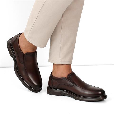 Erkek Kahverengi Deri Günlük Ayakkabı