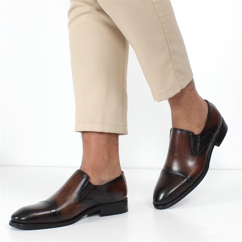 Erkek Kahverengi Deri Klasik Ayakkabı