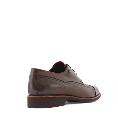 Erkek Kahverengi Bağcıklı Deri Klasik Ayakkabı