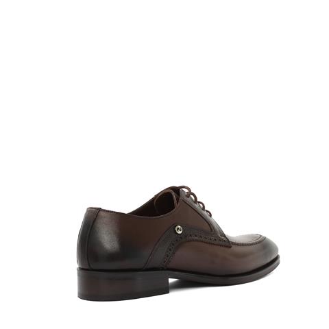 Erkek Kahverengi Bağcıklı Deri Klasik Ayakkabı