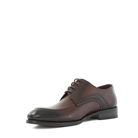 Erkek Kahverengi Bağcıklı Deri Klasik Ayakkabı