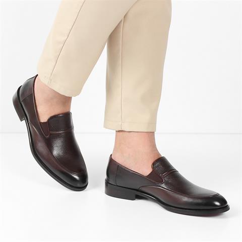 Erkek Kahverengi Deri Loafer