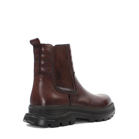 Erkek Kahverengi Deri Chelsea Bot