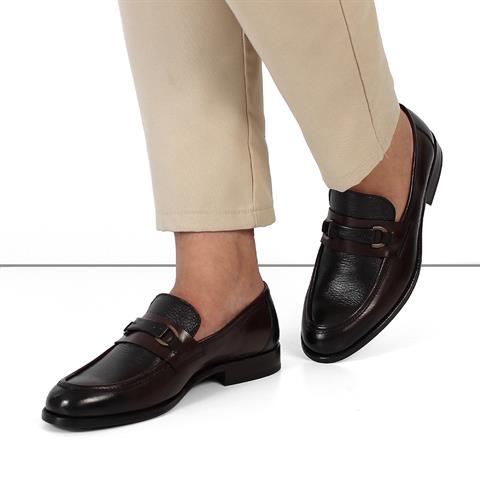 Erkek Kahverengi Deri Loafer