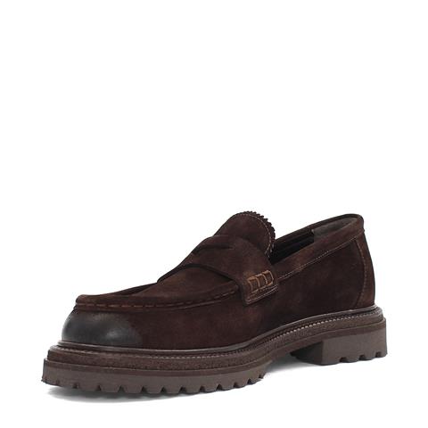 Erkek Kahverengi Kalın Tabanlı Süet Deri Loafer