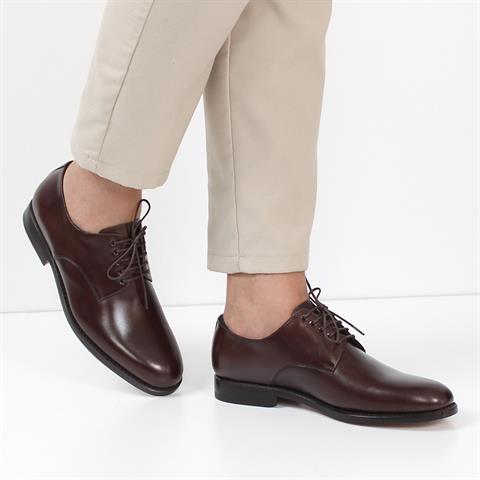 Erkek Kahverengi Bağcıklı Deri Klasik Ayakkabı