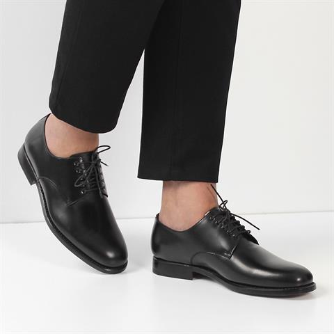Erkek Siyah Bağcıklı Deri Klasik Ayakkabı