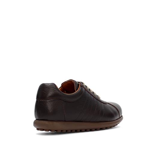 Erkek Koyu Kahverengi Bağcıklı Deri Sneaker