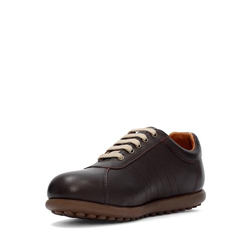 Erkek Koyu Kahverengi Bağcıklı Deri Sneaker