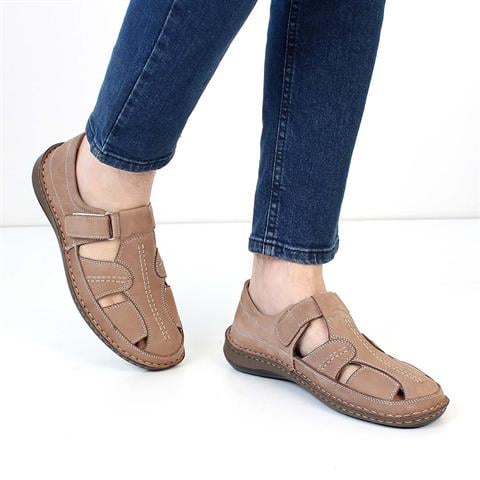 Erkek Kum Nubuk Deri Sandalet