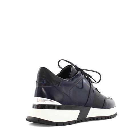 Erkek Lacivert Bağcıklı Açma Deri Sneaker