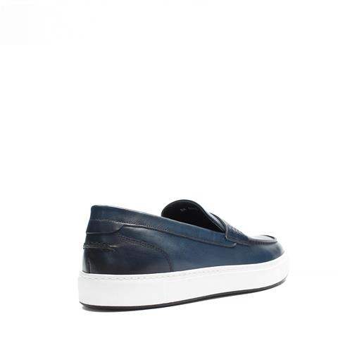 Erkek Lacivert Deri Loafer