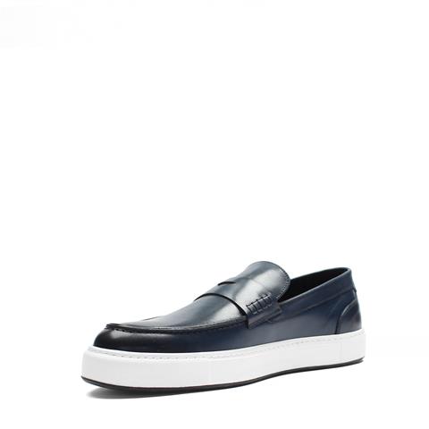 Erkek Lacivert Deri Loafer