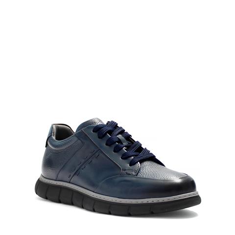 Erkek Lacivert Bağcıklı Deri Günlük Ayakkabı