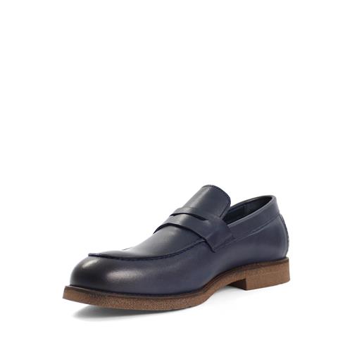 Erkek Lacivert Deri Loafer