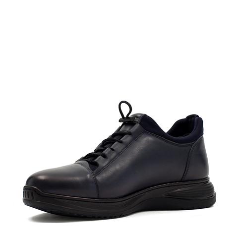 Erkek Lacivert Bağcıklı Kalın Tabanlı Deri Günlük Ayakkabı