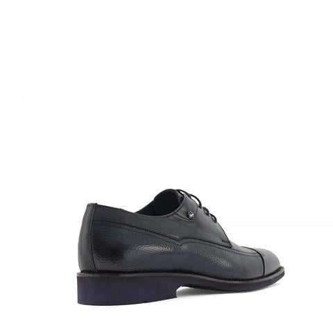 Erkek Lacivert Bağcıklı Deri Klasik Ayakkabı