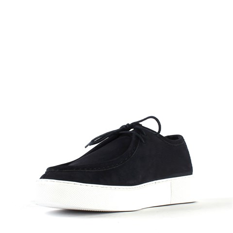 Erkek Lacivert Bağcıklı Nubuk Deri Günlük Ayakkabı