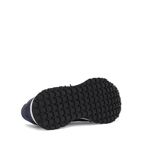 Erkek Lacivert Bağcıklı Kalın Tabanlı Süet Deri Sneaker