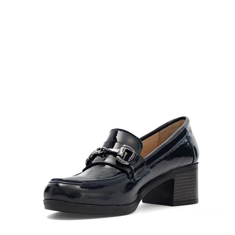 Kadın Lacivert Tokalı Rugan Deri Klasik Ayakkabı