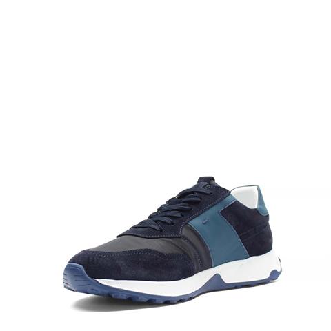 Erkek Lacivert Bağcıklı Süet Deri Sneaker