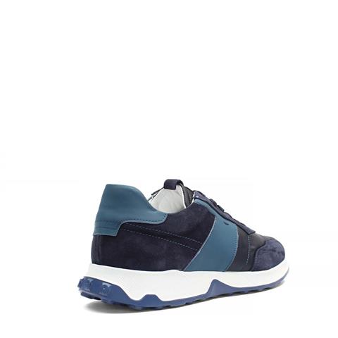 Erkek Lacivert Bağcıklı Süet Deri Sneaker