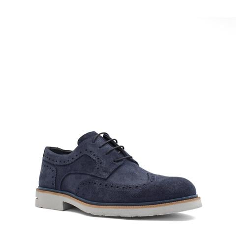 Erkek Lacivert Bağcıklı Süet Deri Günlük Ayakkabı