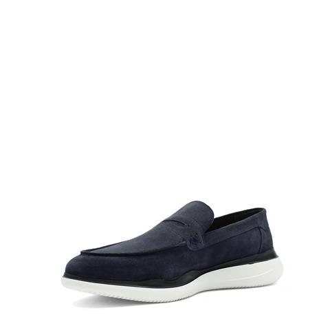 Erkek Lacivert Süet Deri Loafer