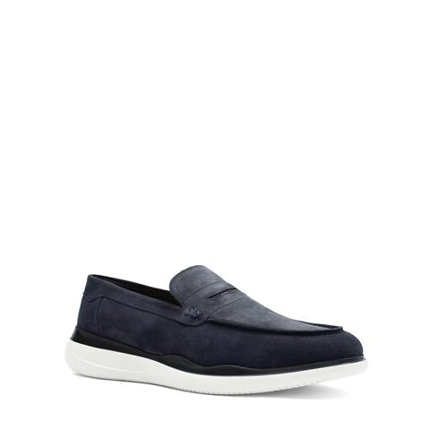 Erkek Lacivert Süet Deri Loafer