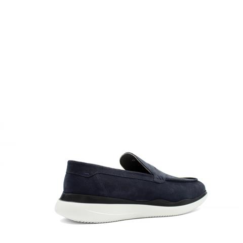 Erkek Lacivert Süet Deri Loafer