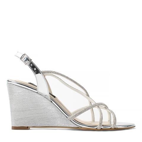 Kadın Lame Taşlı Dolgu Topuklu Abiye Ayakkabı