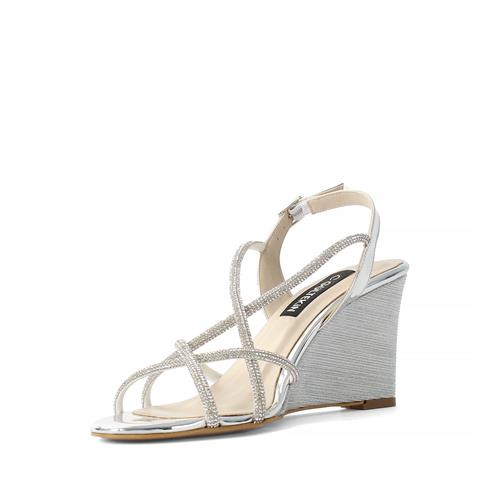 Kadın Lame Taşlı Dolgu Topuklu Abiye Ayakkabı