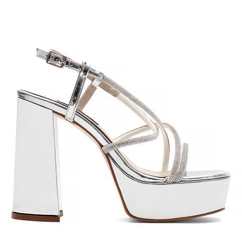 Kadın Lame Taşlı Platform Topuklu Abiye Ayakkabı