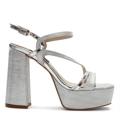 Kadın Lame Parlak Platform Topuklu Abiye Ayakkabı