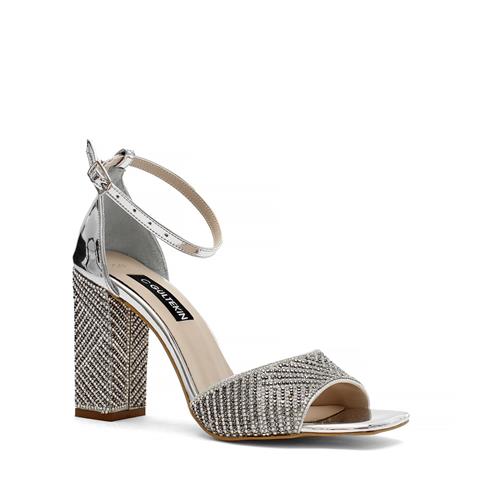 Kadın Lame Taşlı Kalın Topuklu Abiye Ayakkabı