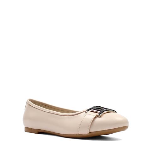 Kadın Pudra Tokalı Deri Babet