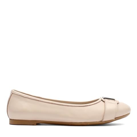 Kadın Pudra Tokalı Deri Babet