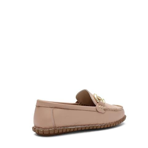 Kadın Pudra Tokalı Deri Babet