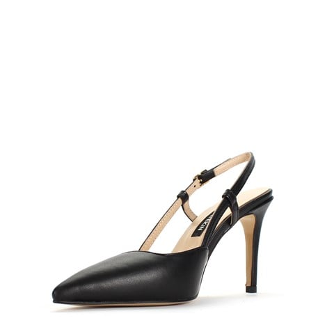 Kadın Siyah İnce Topuklu Deri Klasik Ayakkabı