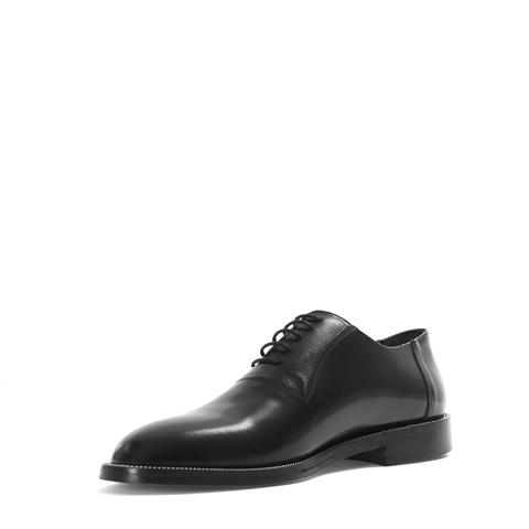 Erkek Siyah Bağcıklı Açma Deri Klasik Ayakkabı