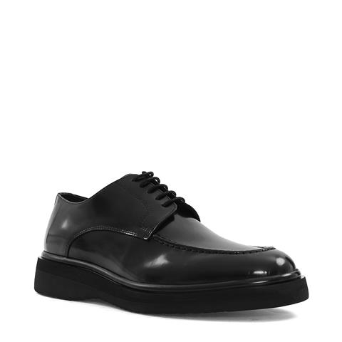 Erkek Siyah Bağcıklı Açma Deri Ayakkabı