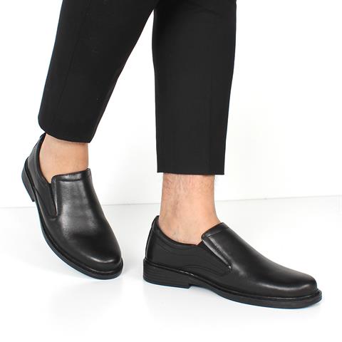 Erkek Siyah Deri Günlük Ayakkabı